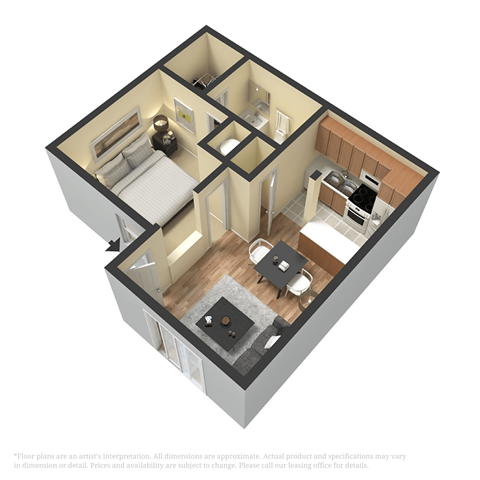 a 2400 sq ft apartment is shown in this rendering